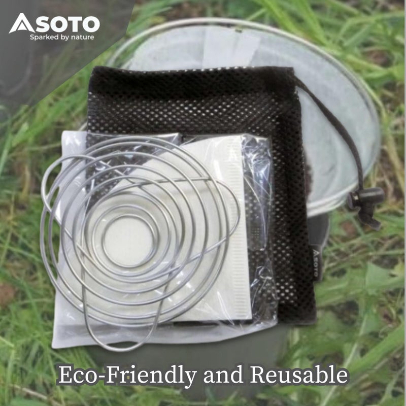SOTO Compact Helix Coffee Maker - Portable Stainless Steel Pour Over Coffee Dripper for Travel, Camping, Bikepacking, and Home - Lightweight, Foldable, and Eco-Friendly Design - Image 4